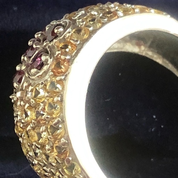 NWOT Sterling Silver Yellow Sapphire & Rhodolite Garnet Ring - Picture 7 of 9
